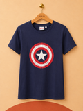 T-shirt bleu marine Captain America Marvel Avengers – Taille M – Neuf avec étiquette