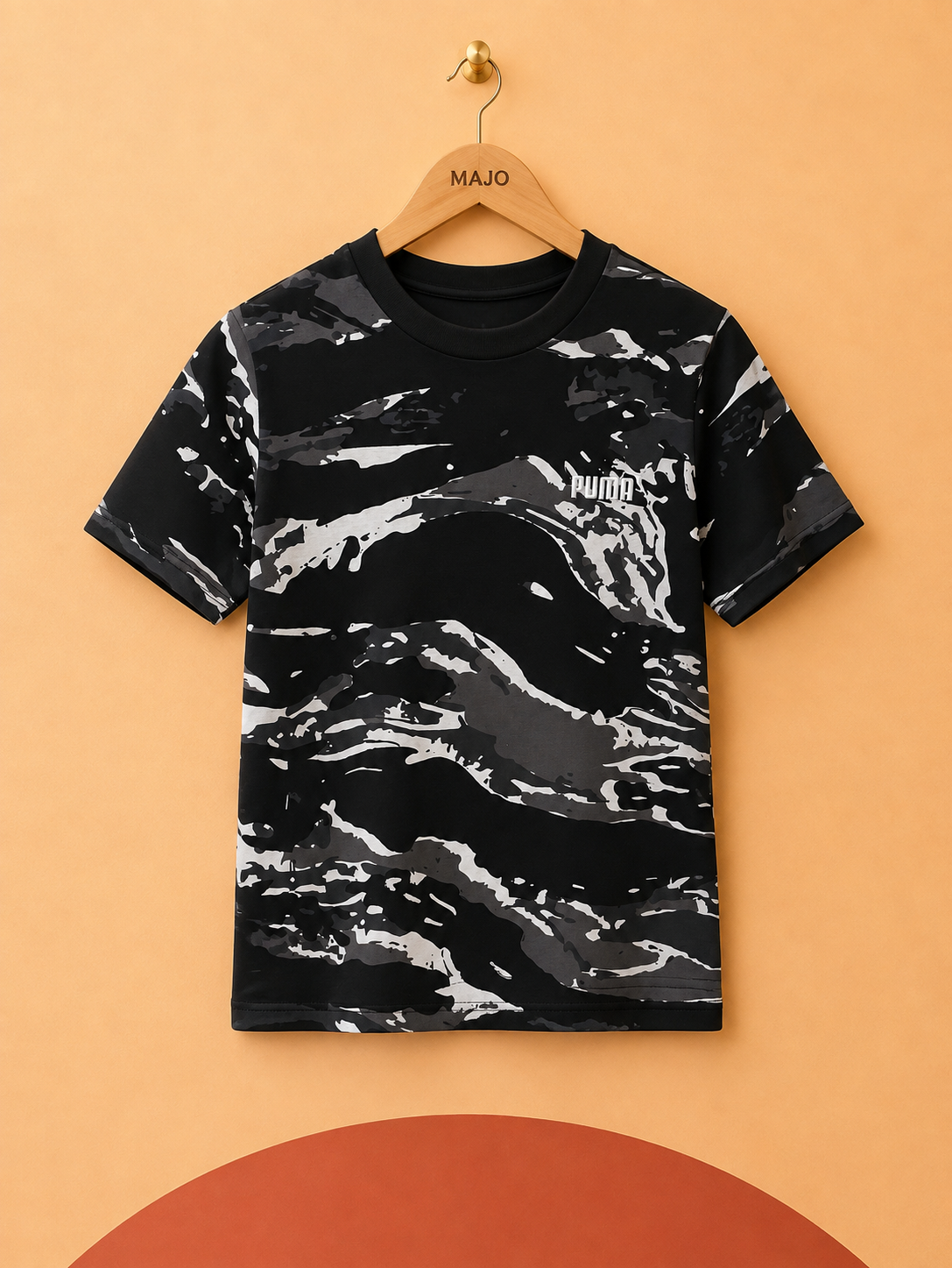 T-shirt imprimé noir Puma 100 % coton – 7/8 ans – Neuf avec étiquette