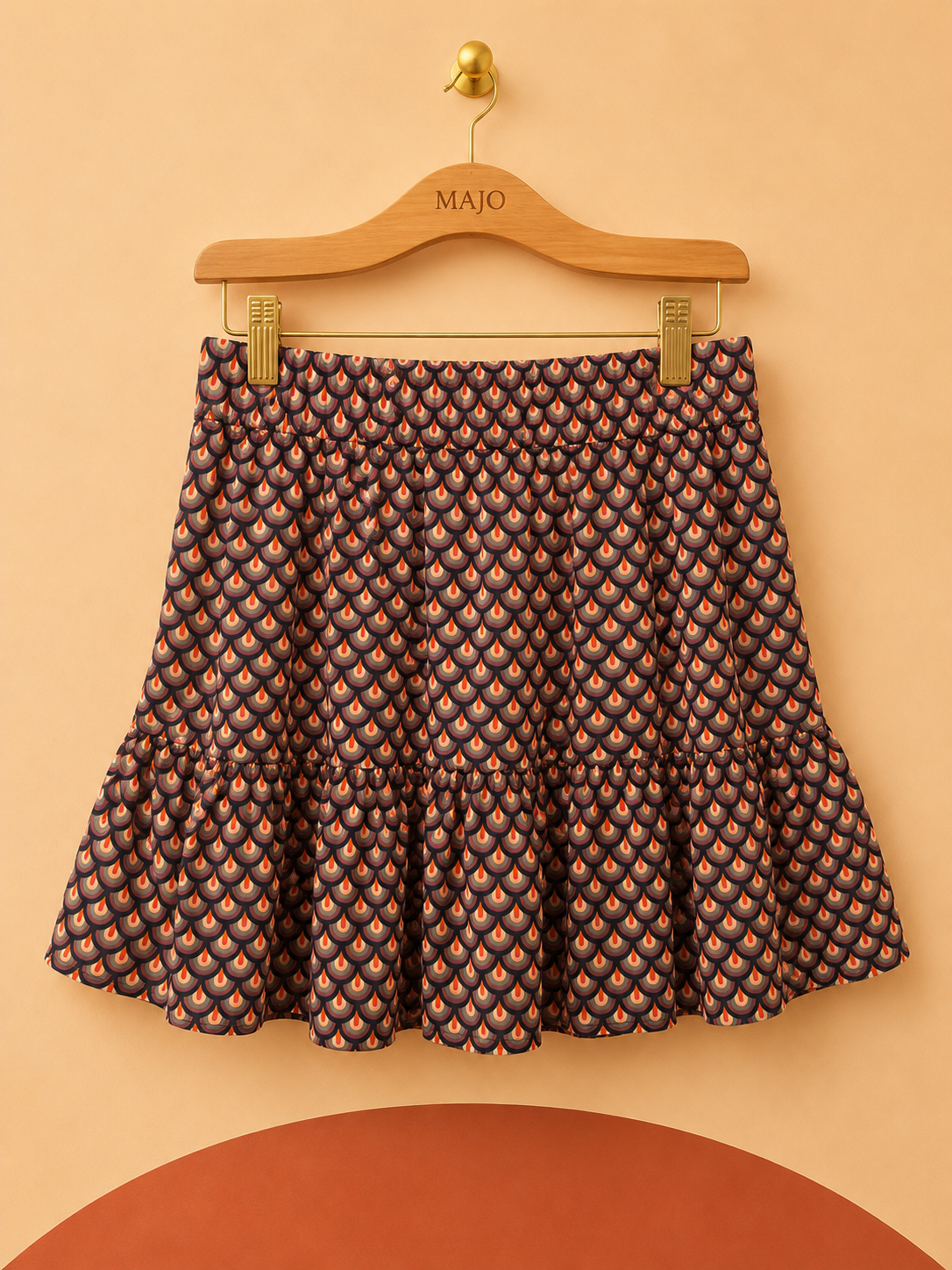 Jupe courte imprimée à volants Lofty Manner – Neuve avec étiquette – Taille XS