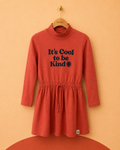 Robe rouge orangé col roulé Boboli 100 % coton – 12 ans – Neuve avec étiquette