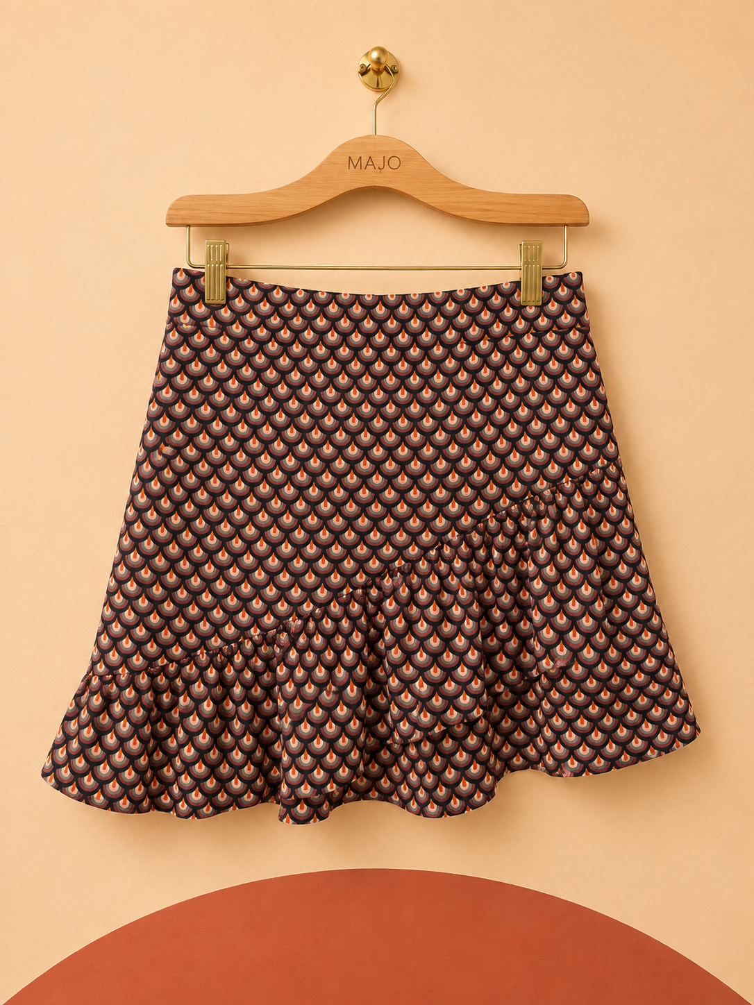 Jupe courte imprimée à volants Lofty Manner – Neuve avec étiquette – Taille XS