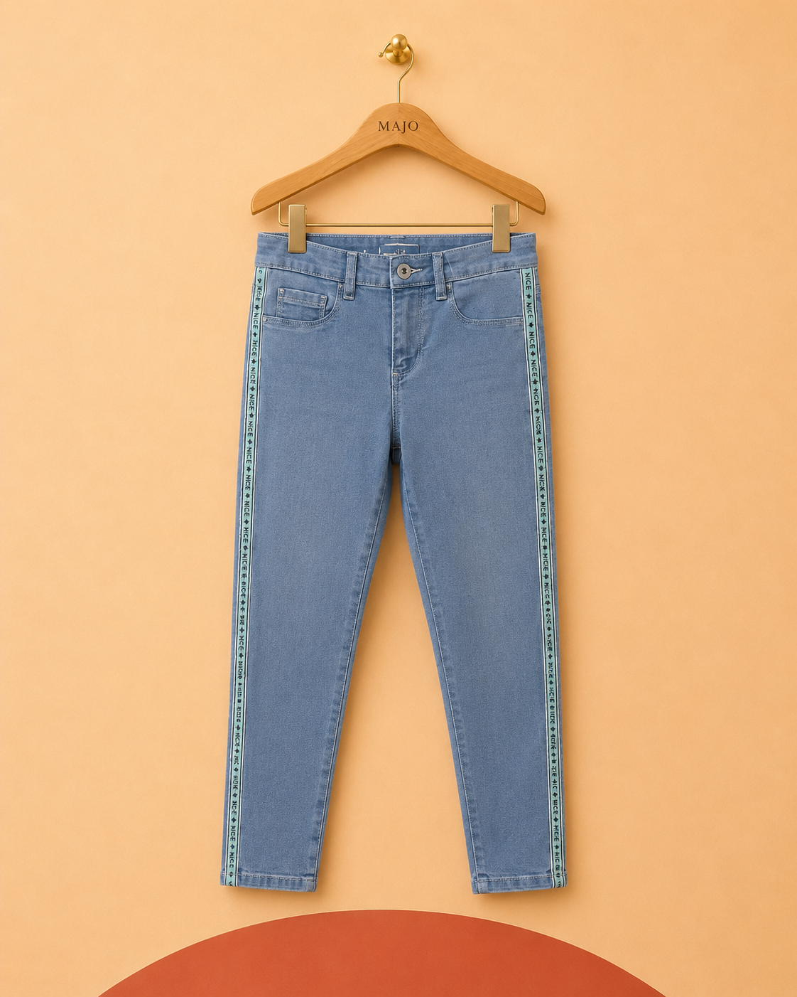 Jean skinny bleu à bandes latérales NICE – 11 ans / 146 cm