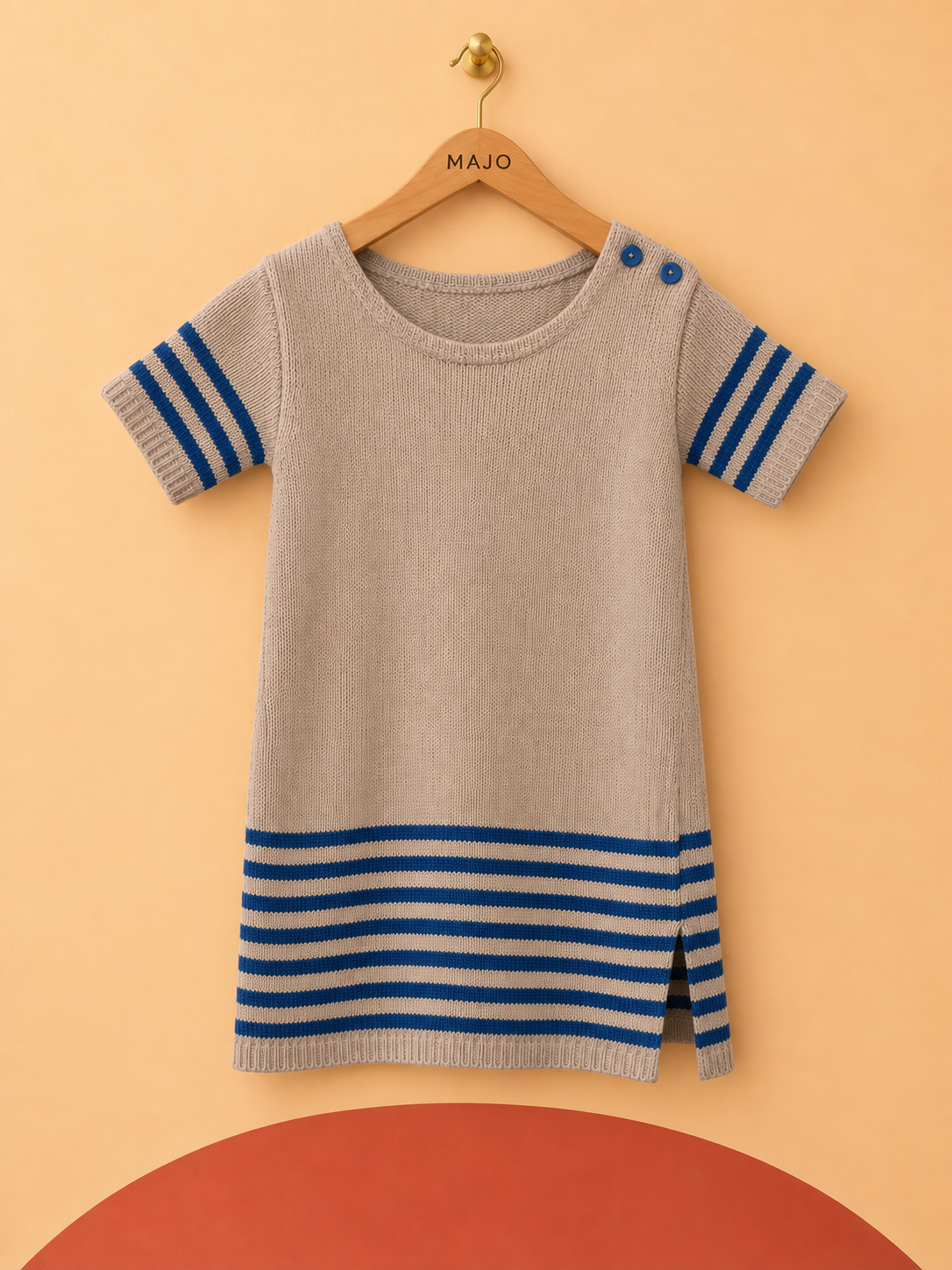 Robe pull marinière Les Trois Dauphins 100 % coton – 2 ans – Neuve avec étiquette