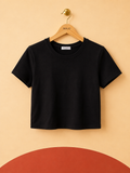 T-shirt crop noir Ardene Basic – Taille L – Neuf avec étiquette