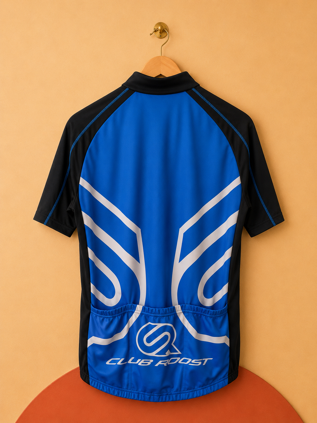 Maillot de cyclisme CLUB ROOST bleu et noir – Neuf avec étiquette