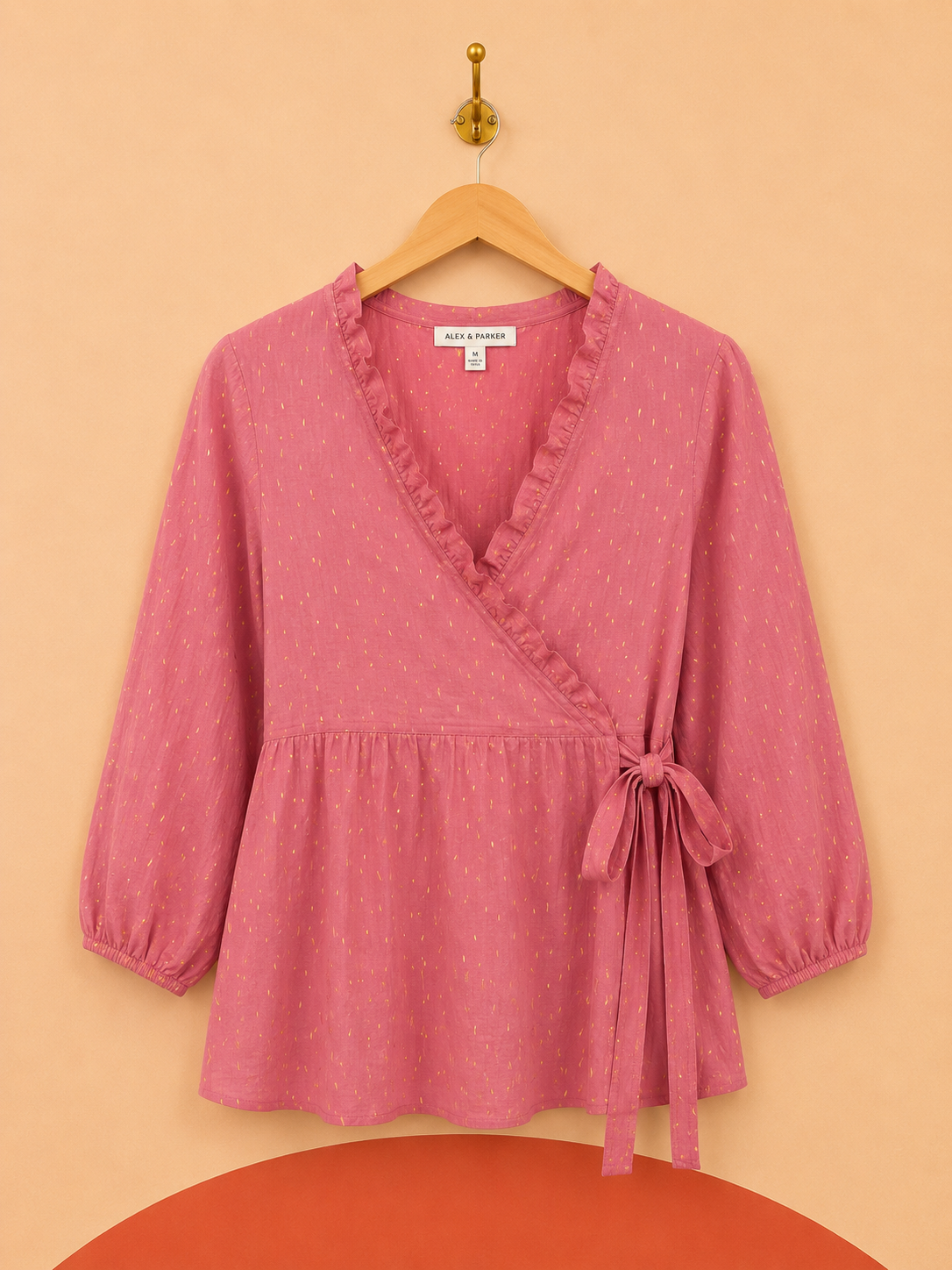 Blouse cache-cœur ALEX & PARKER rose – Neuve