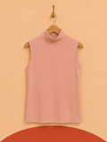 Haut sans manches col roulé rose poudré – Taille S/M – Neuf avec étiquette