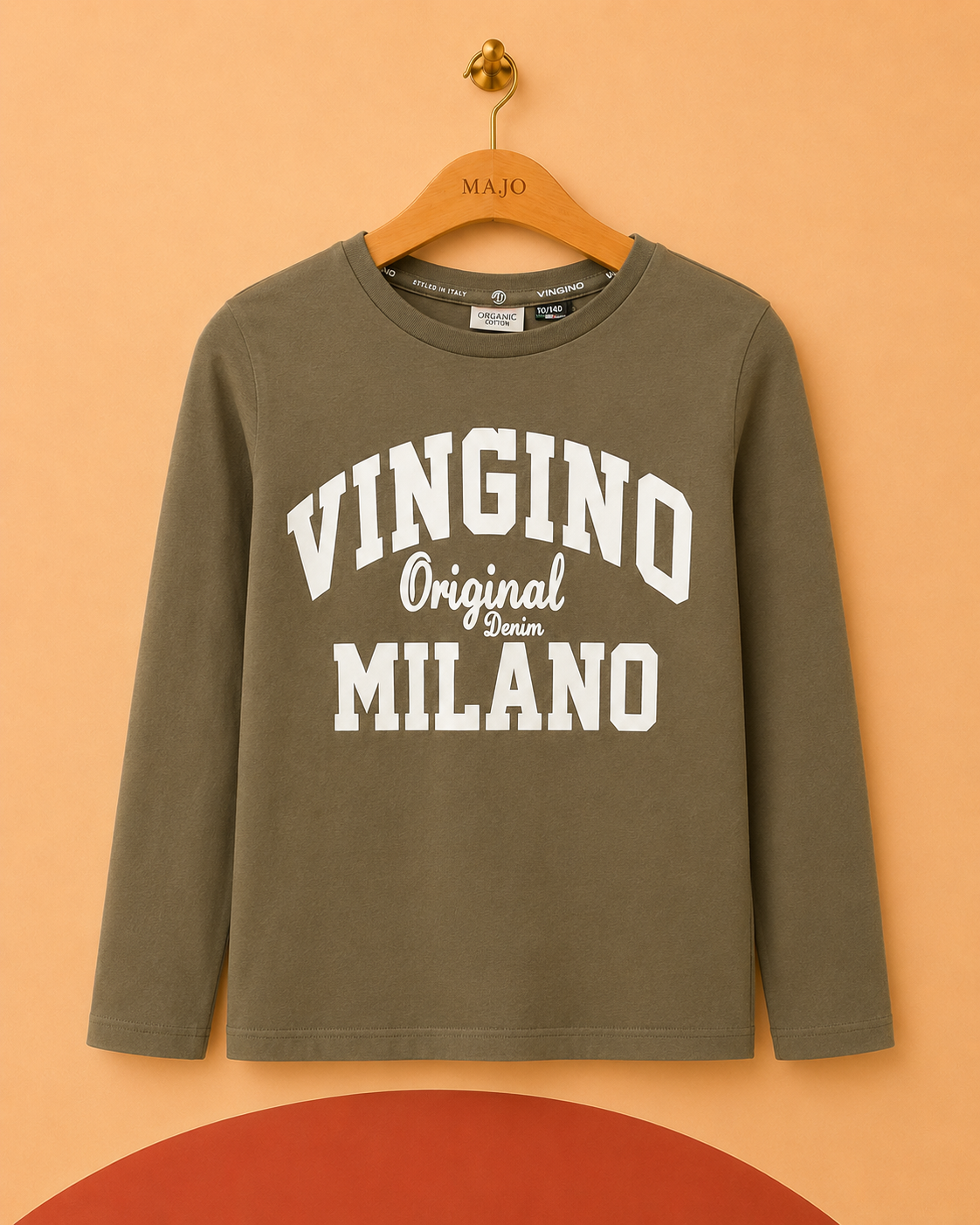 T-shirt manches longues kaki Vingino – 10 ans – Neuf avec étiquette