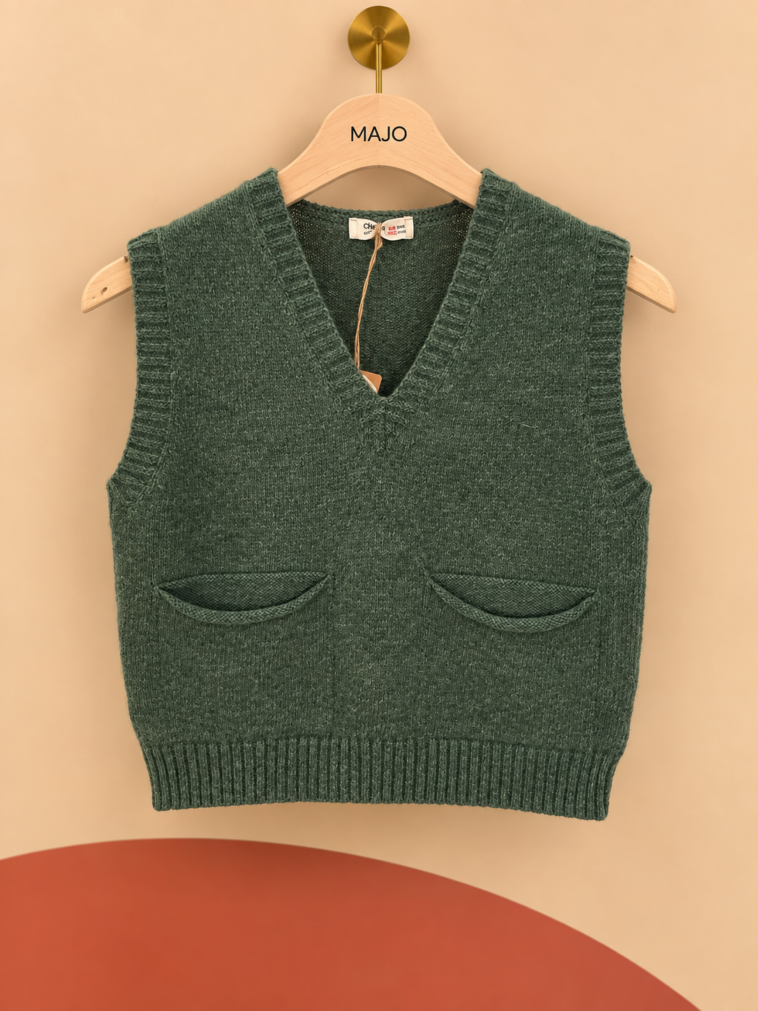 Pull sans manches Cikoby vert – Taille 8/9 ans – Neuf avec étiquette