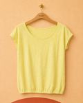 T-shirt jaune léger MORAJ 100 % coton – Taille M – Neuf avec étiquette
