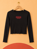 Top noir manches longues Stranger Things Jennyfer – Taille S – Neuf avec étiquette