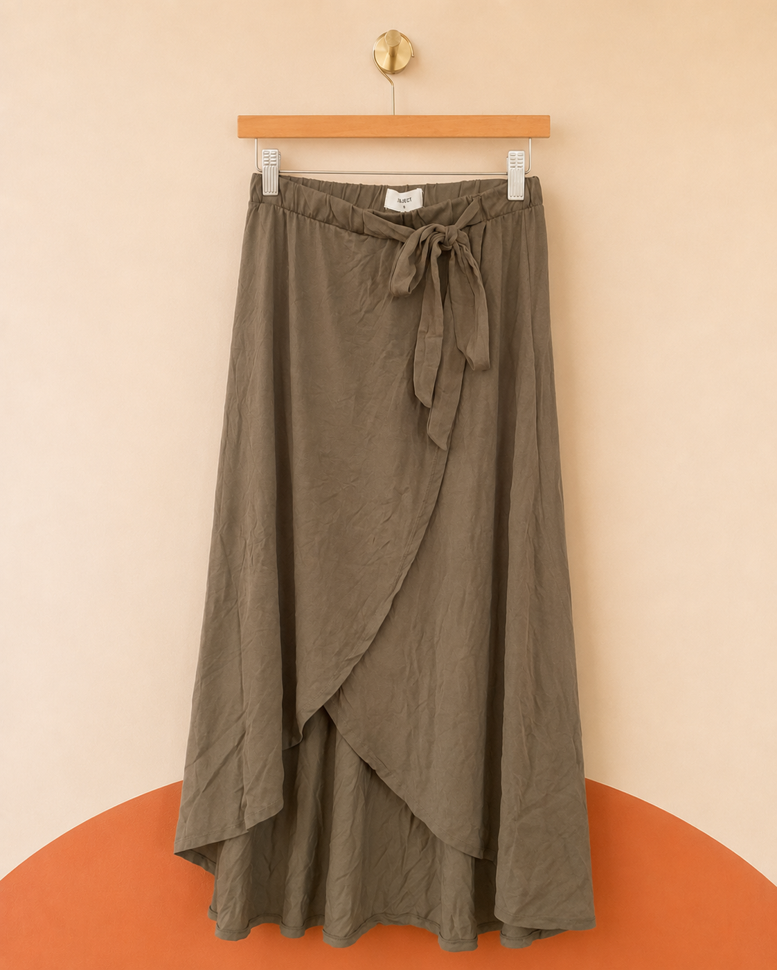 Jupe portefeuille longue OBJECT kaki – Taille S – Neuve avec étiquette