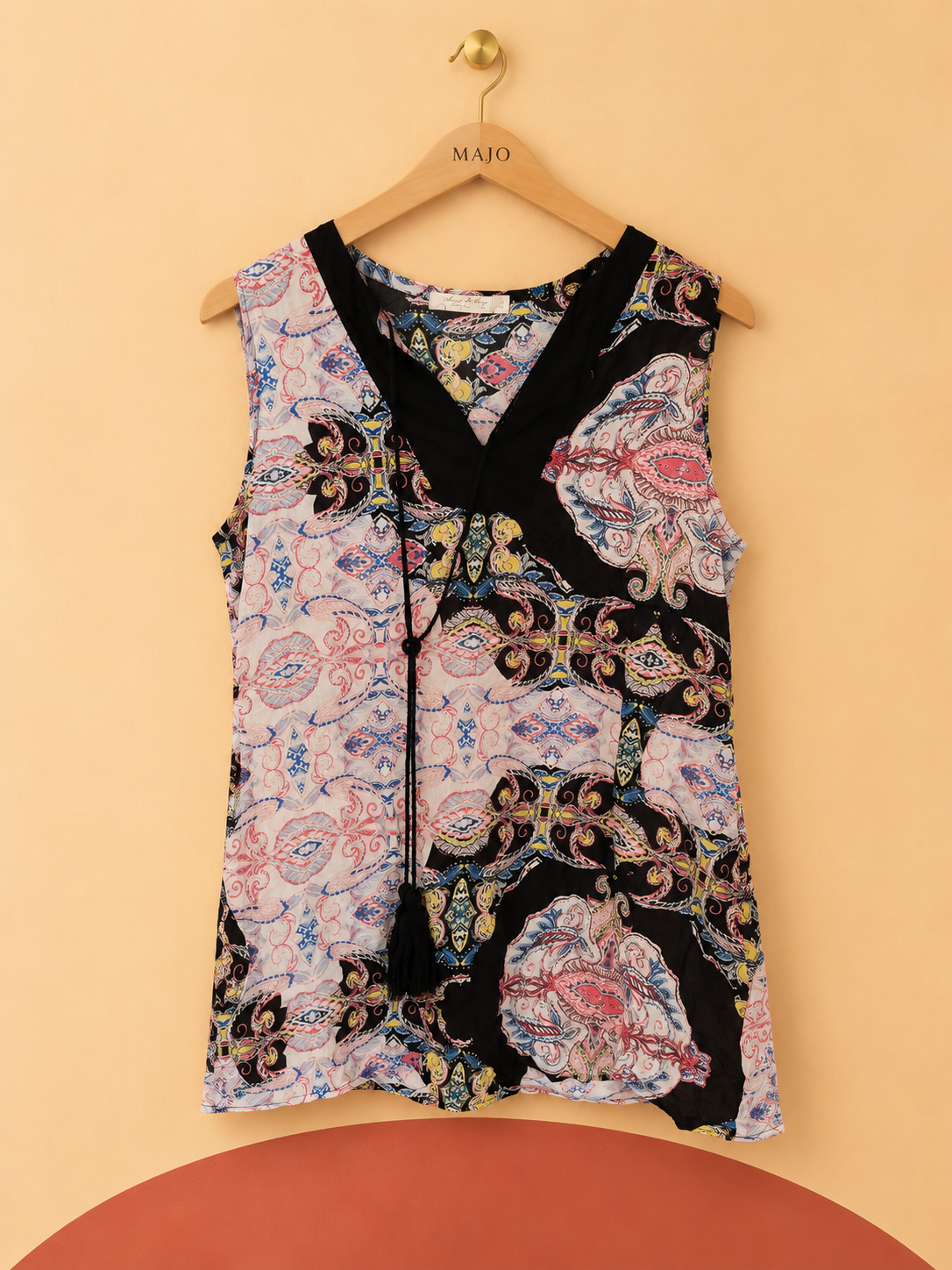 Blouse imprimée multicolore Emma & Ashley 100 % viscose – Taille L/XL – Neuve avec étiquette