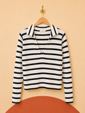 Pull marinière NÄZ noir et blanc – 100 % coton – Neuf avec étiquette