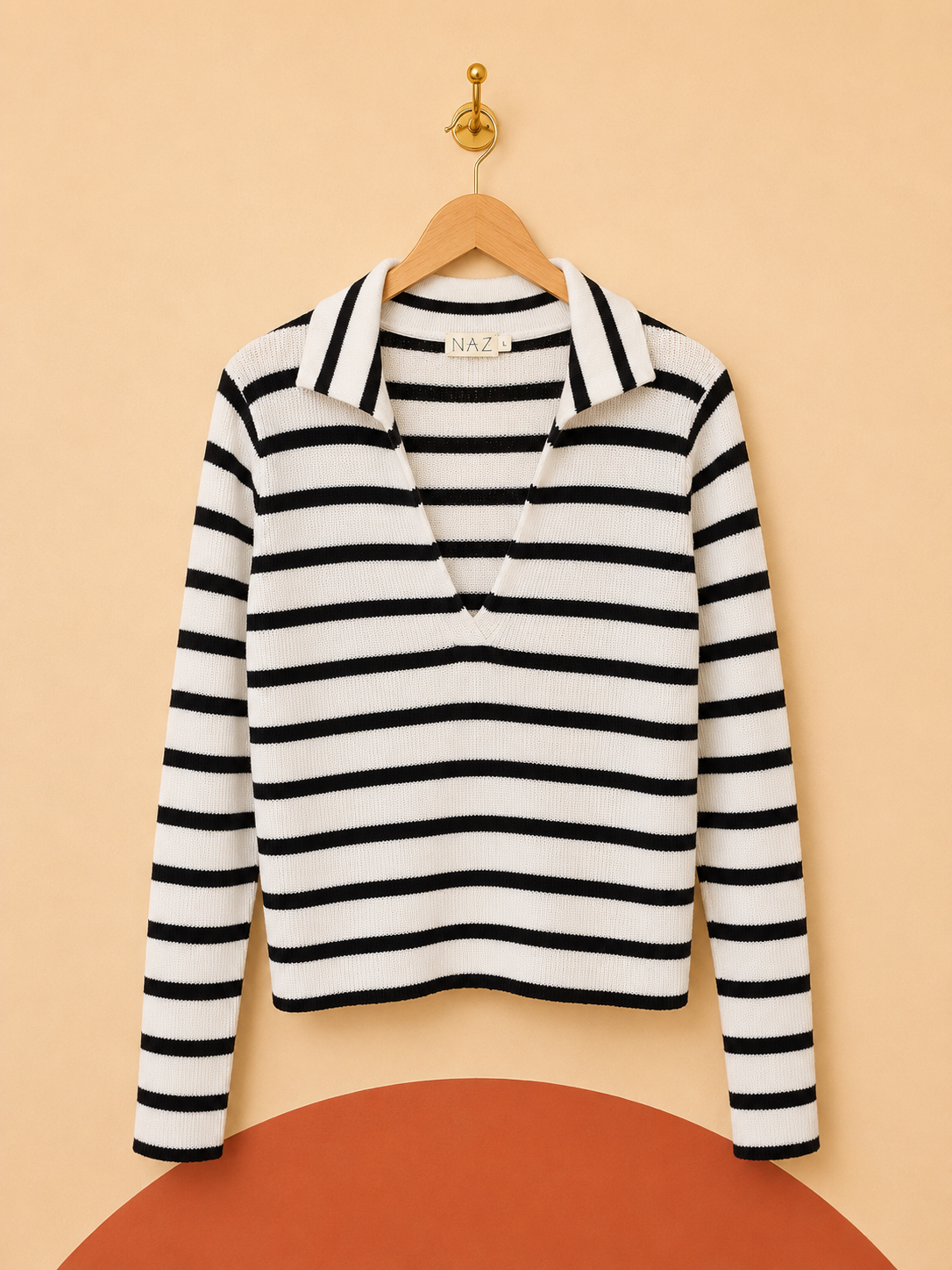 Pull marinière NÄZ noir et blanc – 100 % coton – Neuf avec étiquette