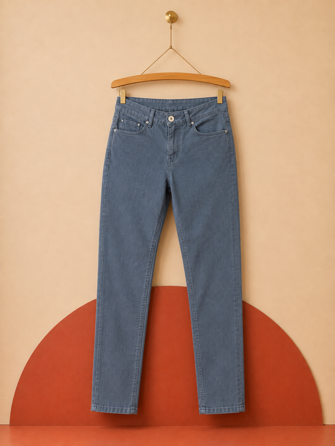 Pantalon extensible bleu coupe droite – Neuf avec étiquette