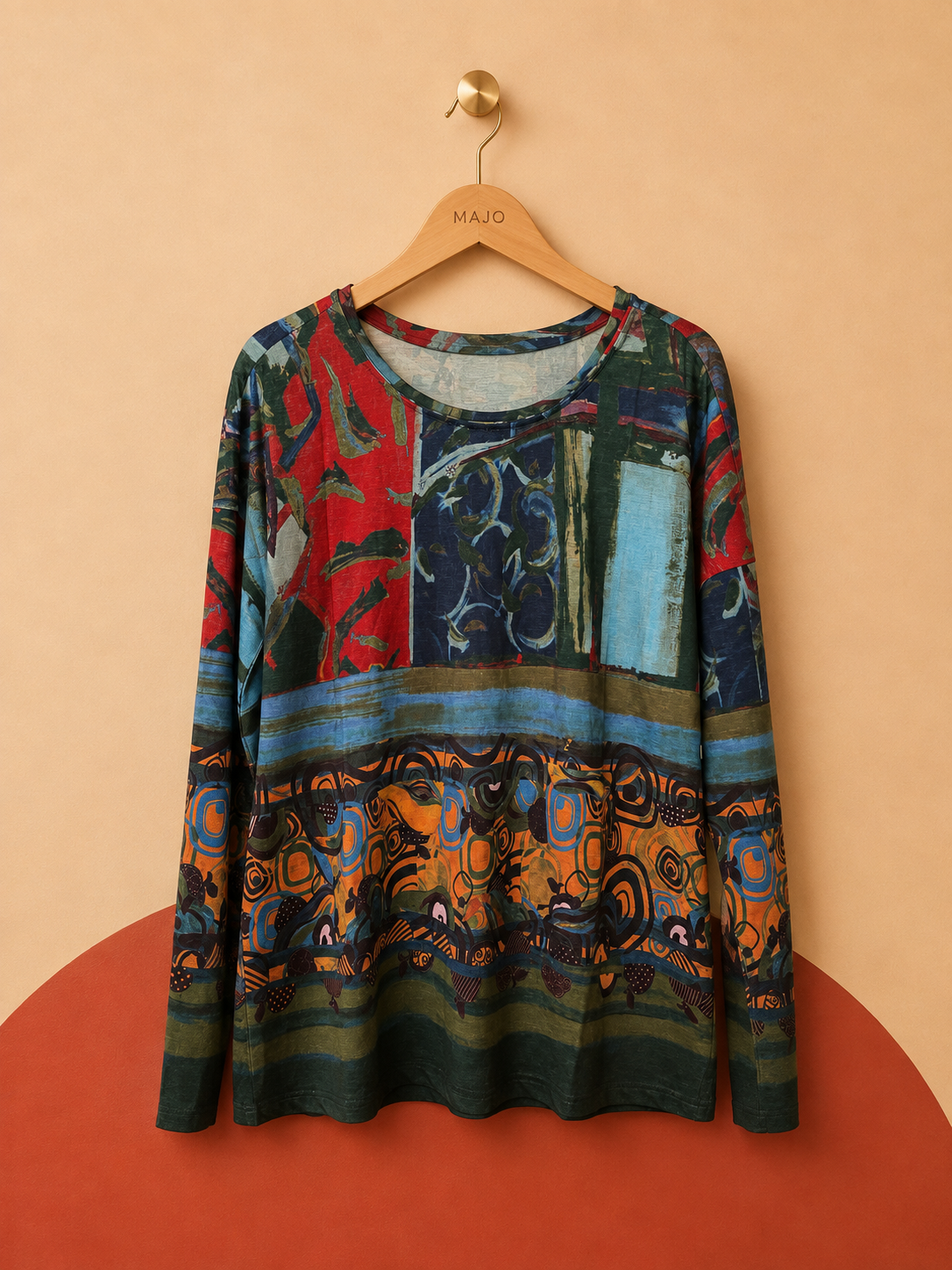 Haut imprimé multicolore manches longues – SOGGO – Taille 1 – Neuf avec étiquette