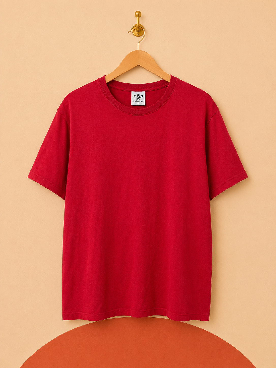 T-shirt KANDOR rouge foncé – Taille L – Neuf avec étiquette