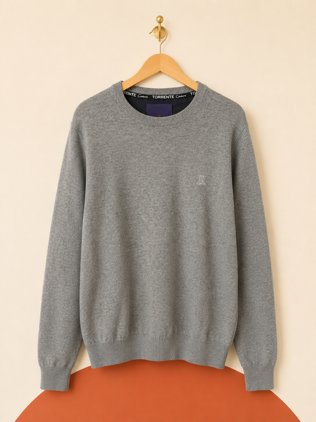 Pull homme TORRENTE Couture gris chiné – Neuf avec étiquette