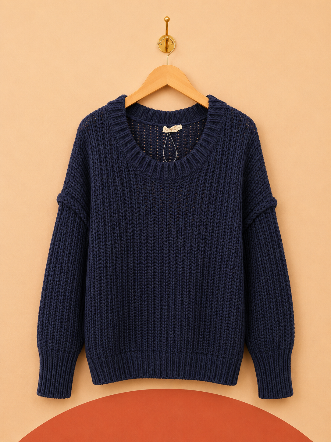 Pull en maille épaisse NÄZ bleu marine – Neuf avec étiquette