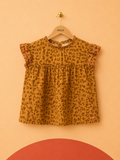 Blouse léopard camel Maison Loucha 100 % coton – Neuve avec étiquette