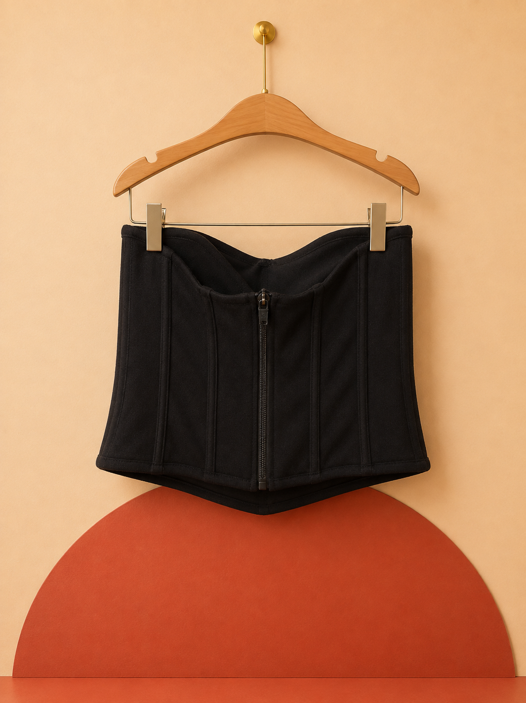 Bustier corset noir zippé – OCEANSAPART – Neuf avec étiquette