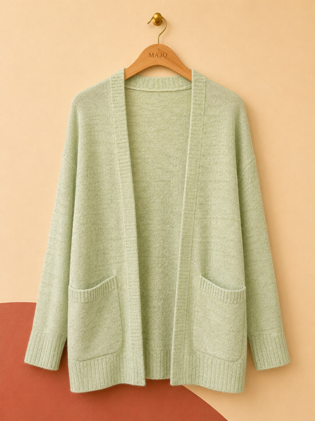 Gilet long vert pastel Cleo – Neuf avec étiquette – Taille M