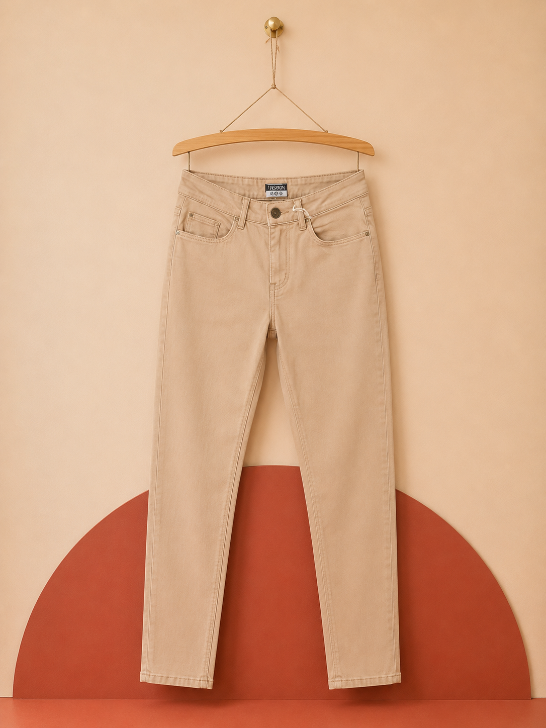 Jean beige coupe droite – Neuf avec étiquette