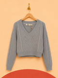 Pull maille torsadée ECO by Design gris – Taille S – Neuf avec étiquette