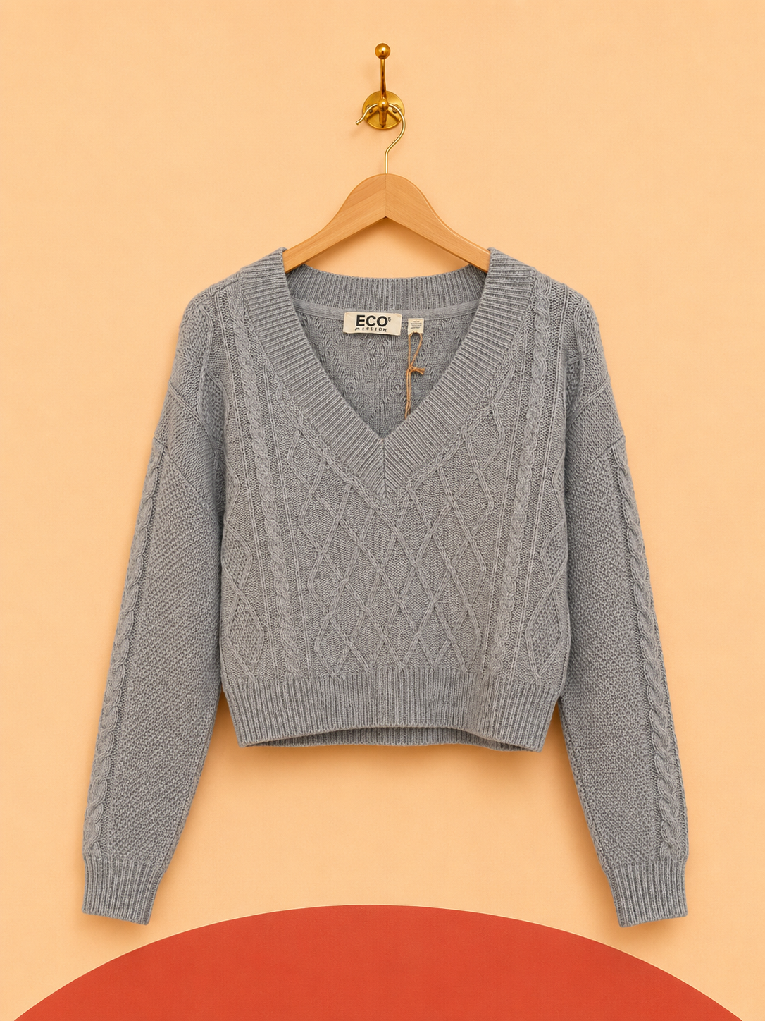 Pull maille torsadée ECO by Design gris – Taille S – Neuf avec étiquette