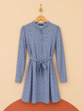 Robe UP2FASHION bleu ciel imprimée - Neuve avec étiquette