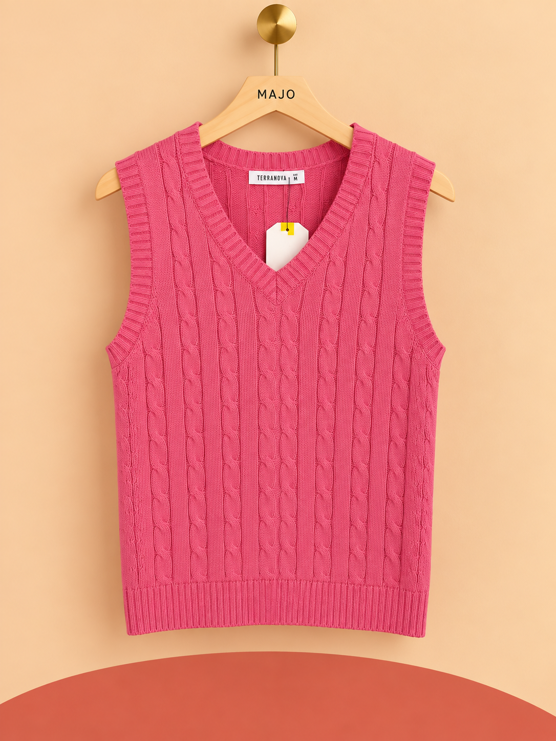 Pull sans manches Terranova rose – Taille M – Neuf avec étiquette