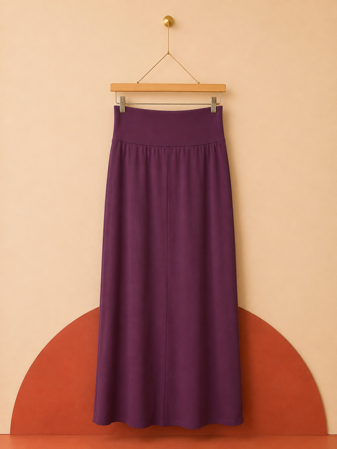 Jupe longue fluide violette taille haute – NOT LABELED – Neuve avec étiquette