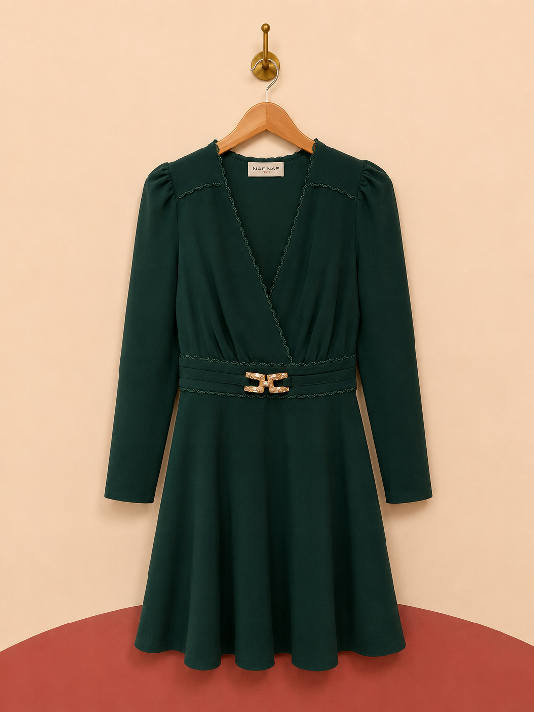 Robe patineuse Naf Naf verte – Taille XS – Neuve avec étiquette