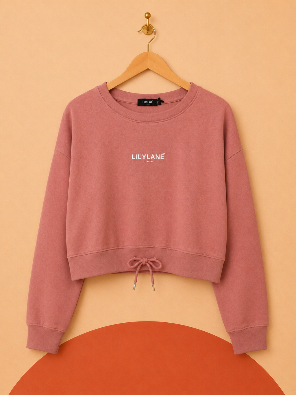 Sweat court Lilylane London rose poudré – 45 % coton – Neuf avec étiquette