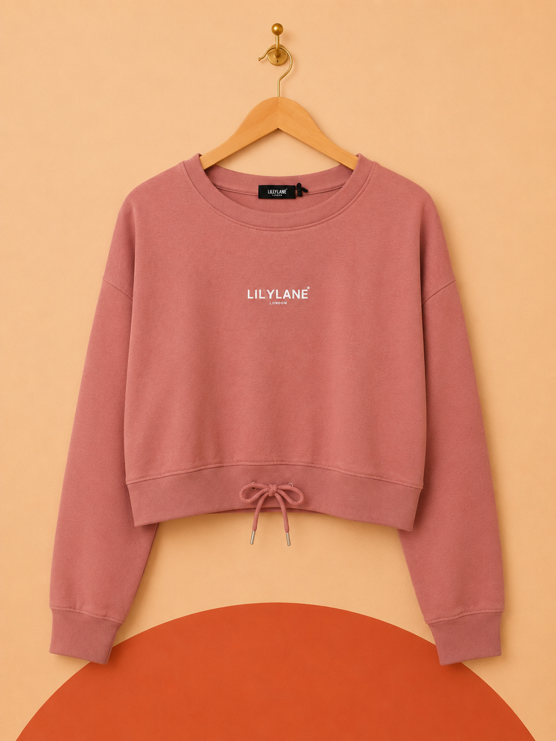 Sweat court Lilylane London rose poudré – 45 % coton – Neuf avec étiquette