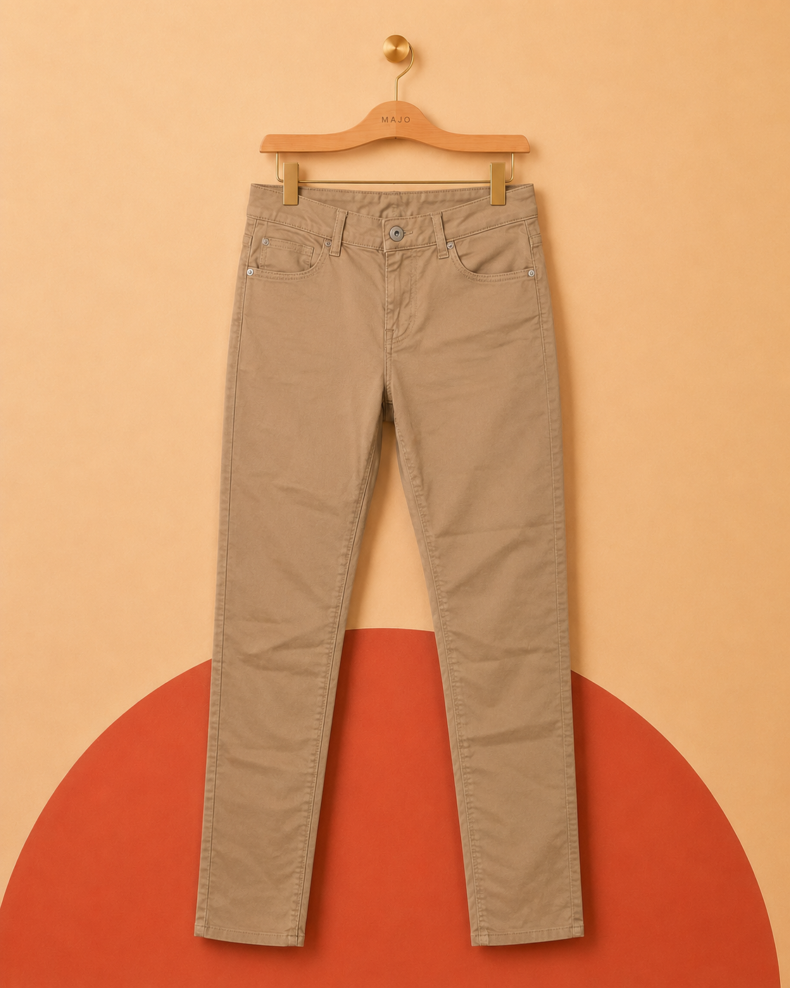Pantalon skinny beige léger Golden Point – Taille S – Neuf avec étiquette