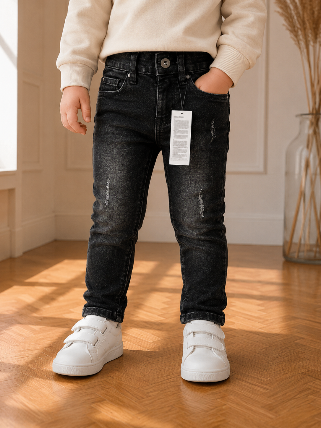 Jean garçon noir délavé – 2 ans – Neuf avec étiquette