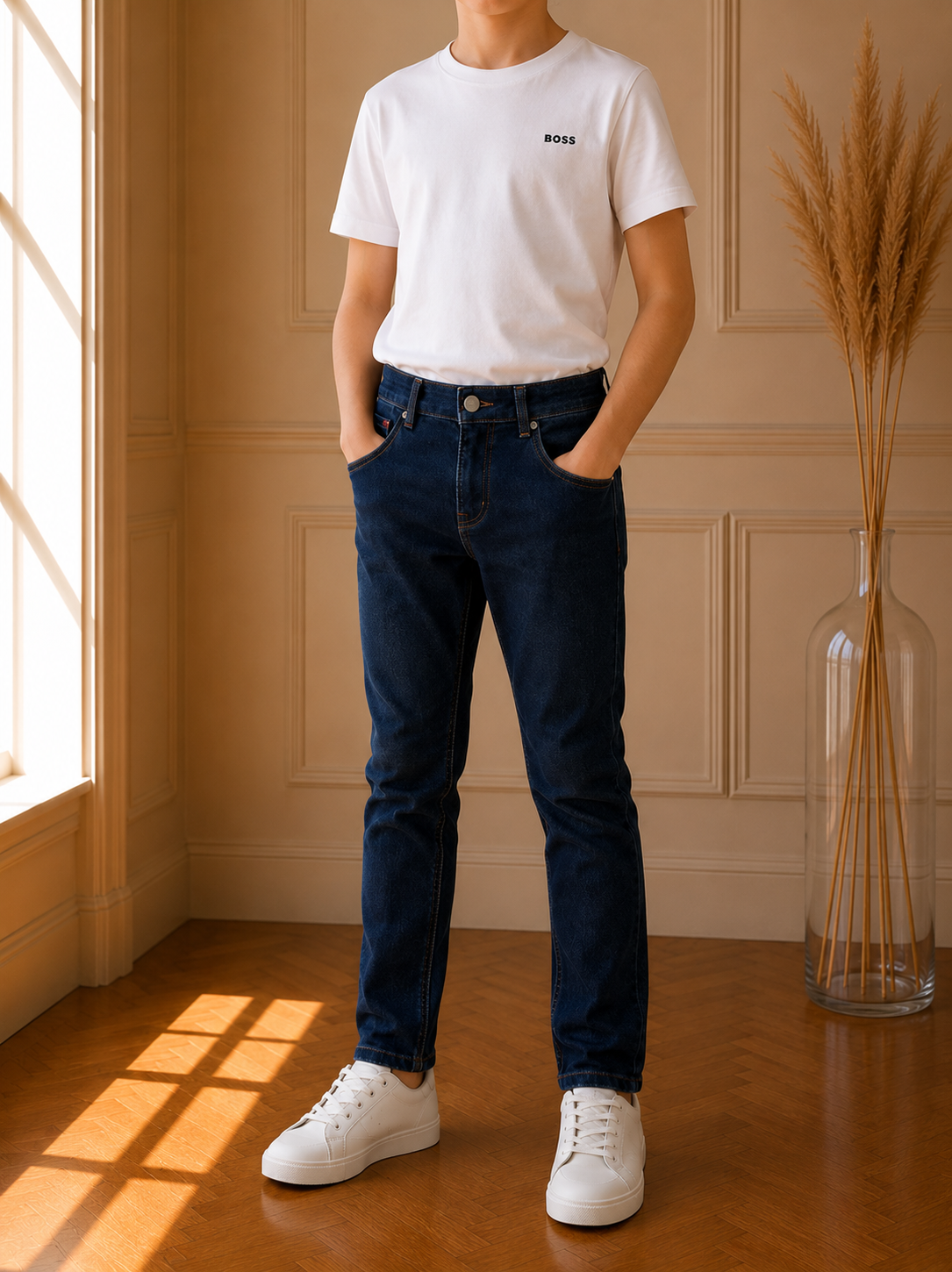 Jean enfant HUGO BOSS bleu denim - 12 ans -