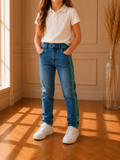 Jean enfant bleu à bande latérale 9-10 ans – Neuf avec étiquette