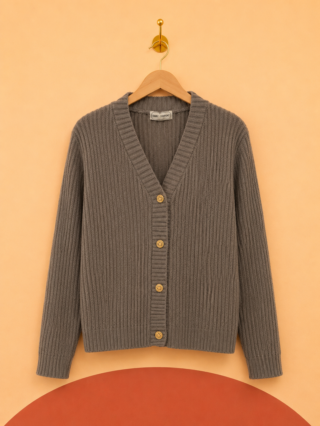 Gilet en laine Saint Armont taupe – 100 % laine – Taille S – Neuf avec étiquette