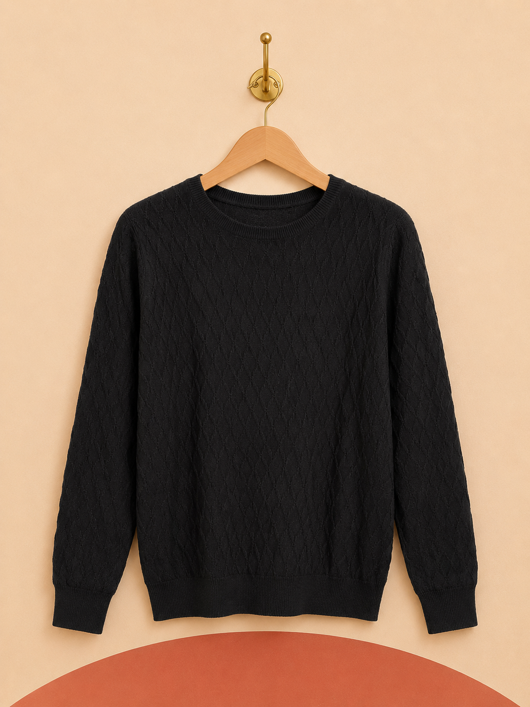 Pull Altitudine noir en maille texturée – Taille M – Neuf avec étiquette