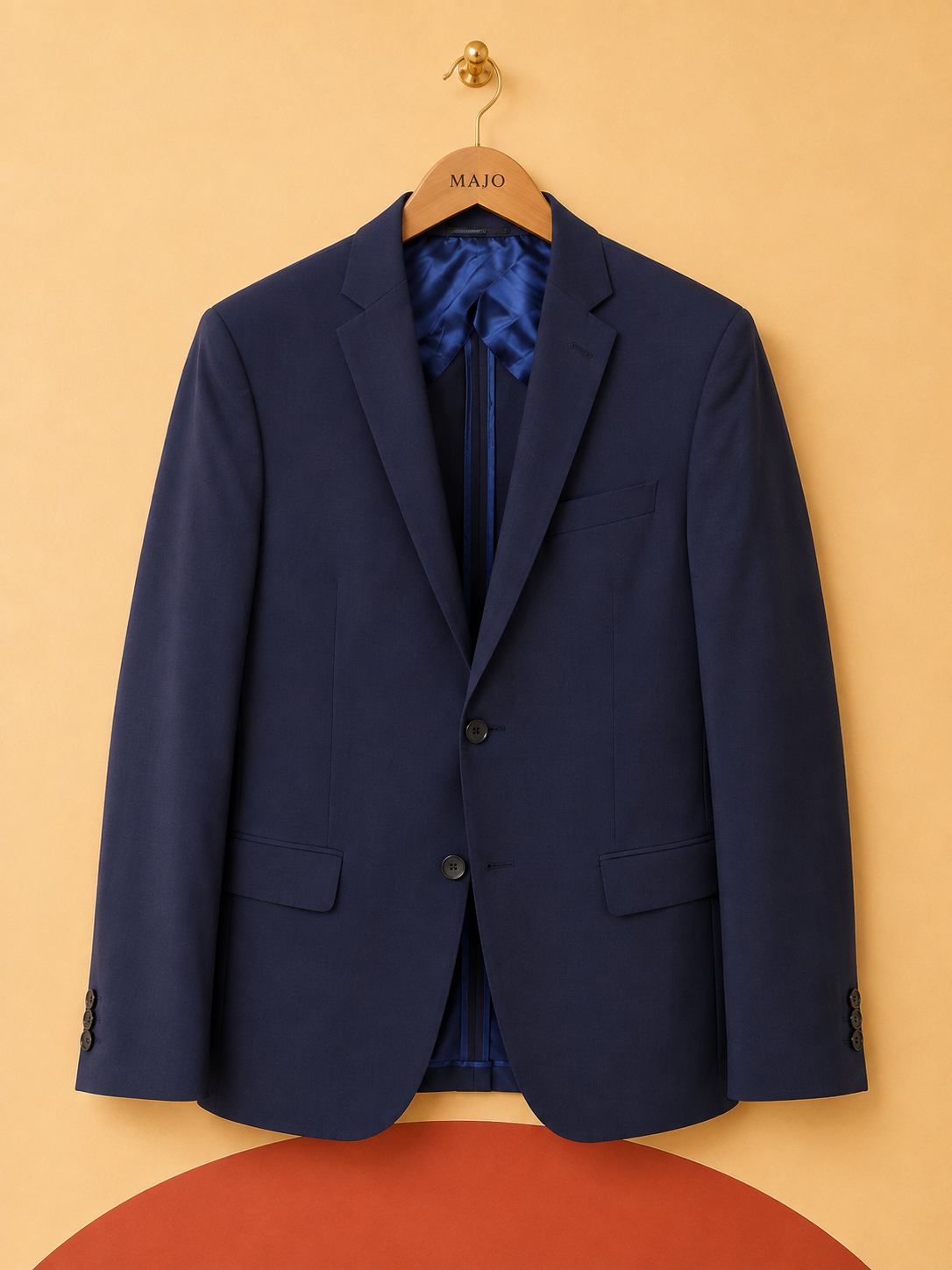 Veste de costume bleu foncé Bayard 100 % laine vierge – Taille 52 / L – Neuve avec étiquette