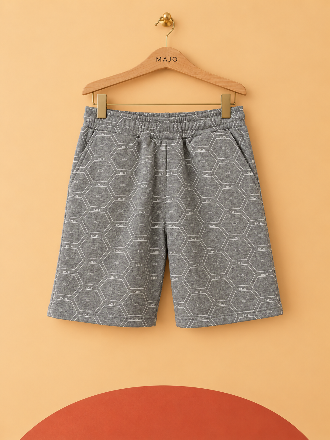 Bermuda gris imprimé BALR. 88 % coton – Taille XXS – Neuf avec étiquette