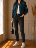Bomber Bershka bleu pétrole