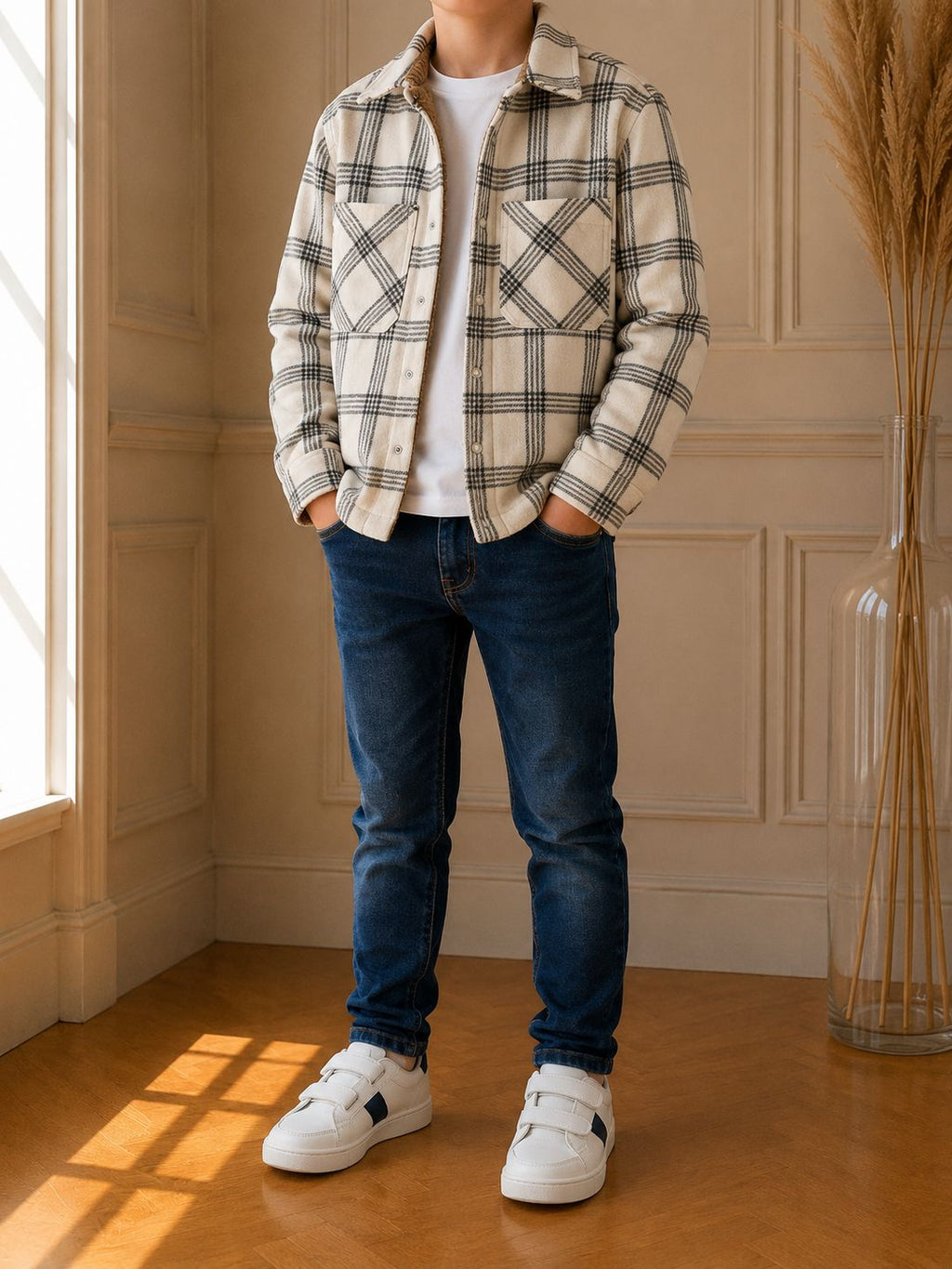 Veste polaire Zara à carreaux – 11/12 ans
