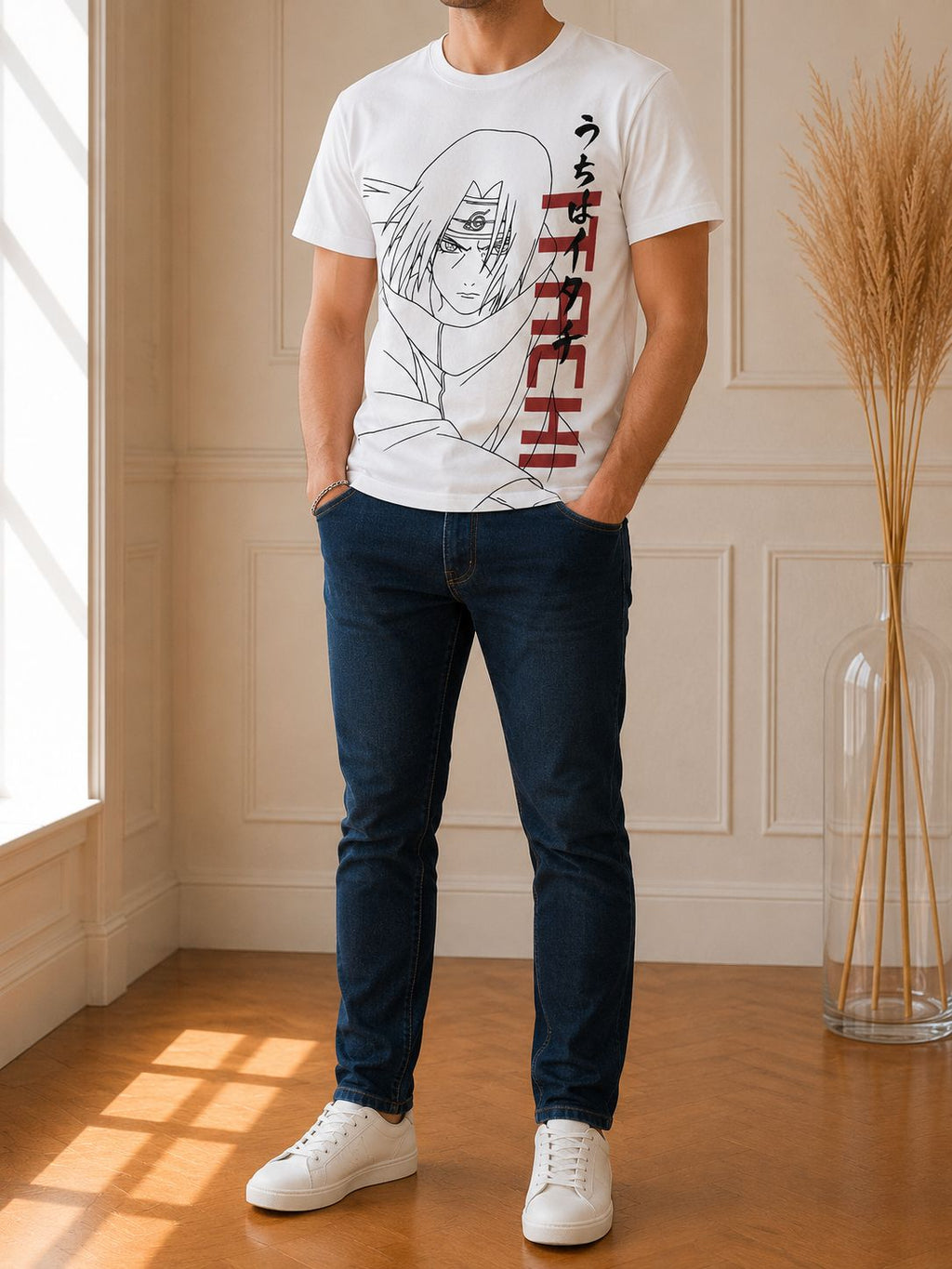 T-shirt Naruto homme blanc – Itachi Uchiha