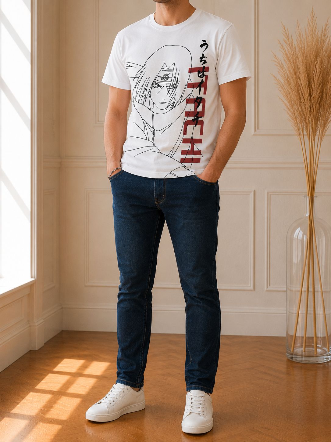 T-shirt Naruto homme blanc – Itachi Uchiha