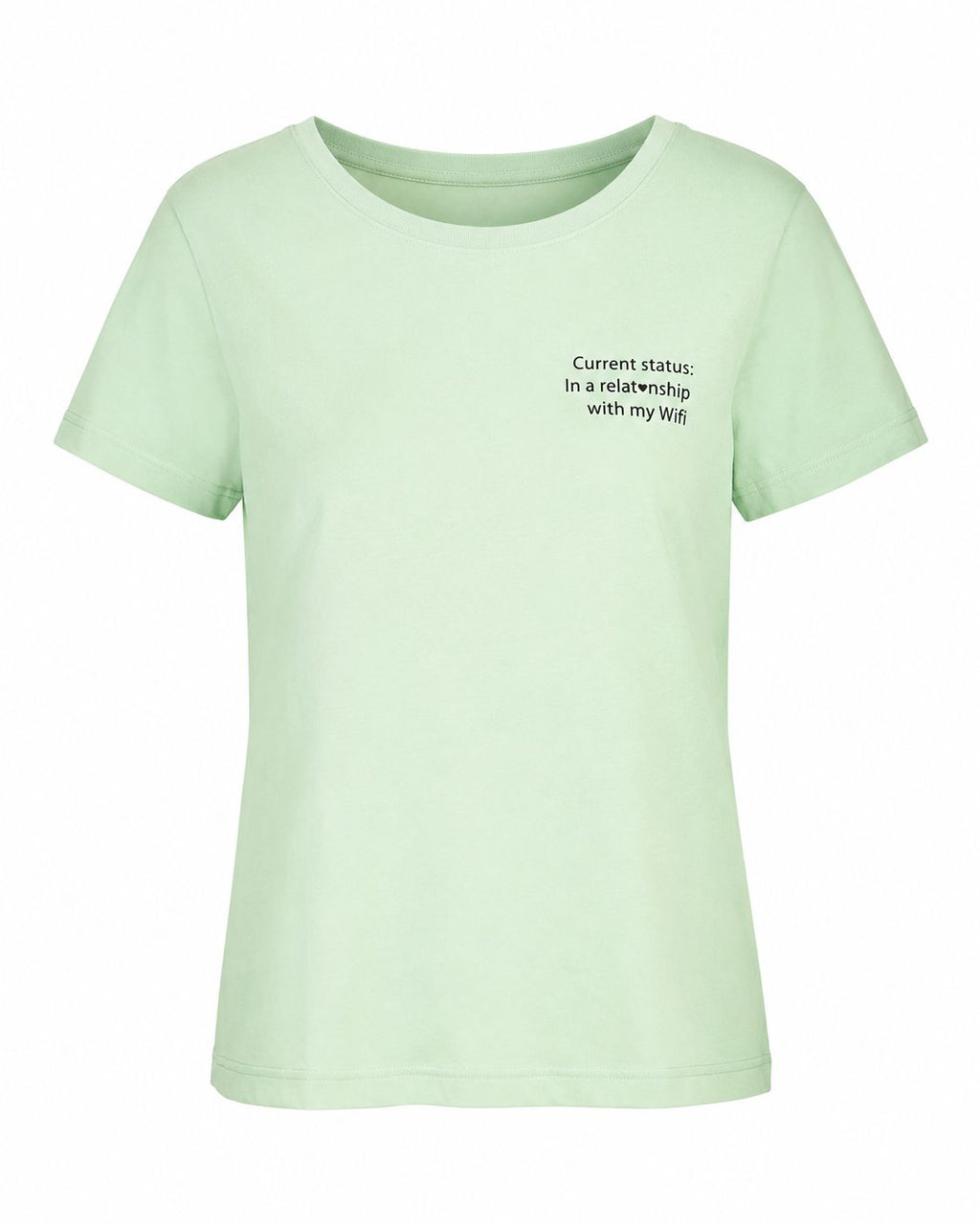 T-shirt femme vert d'eau imprimé humour manches courtes – Taille M