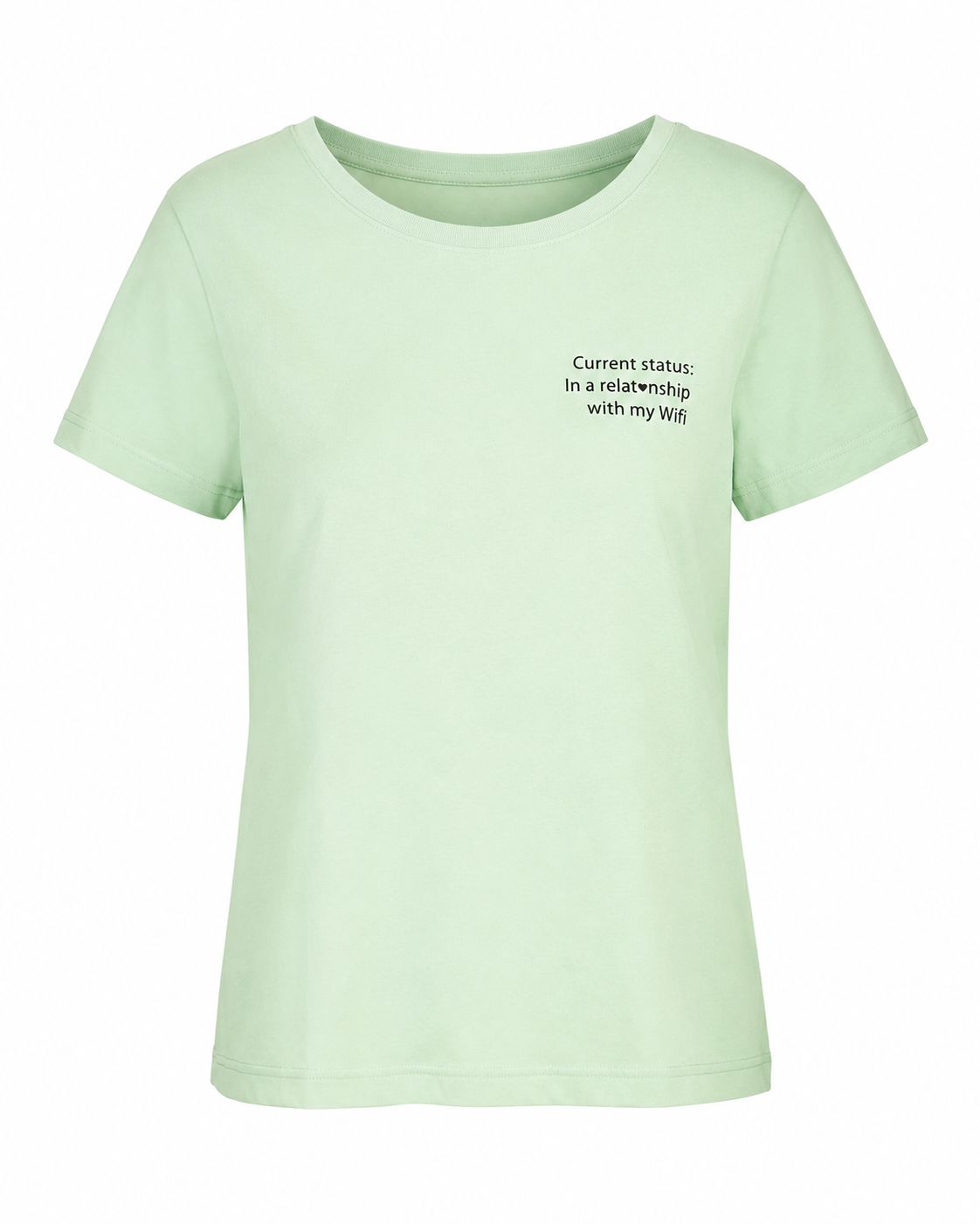 T-shirt femme vert d'eau imprimé humour manches courtes – Taille M